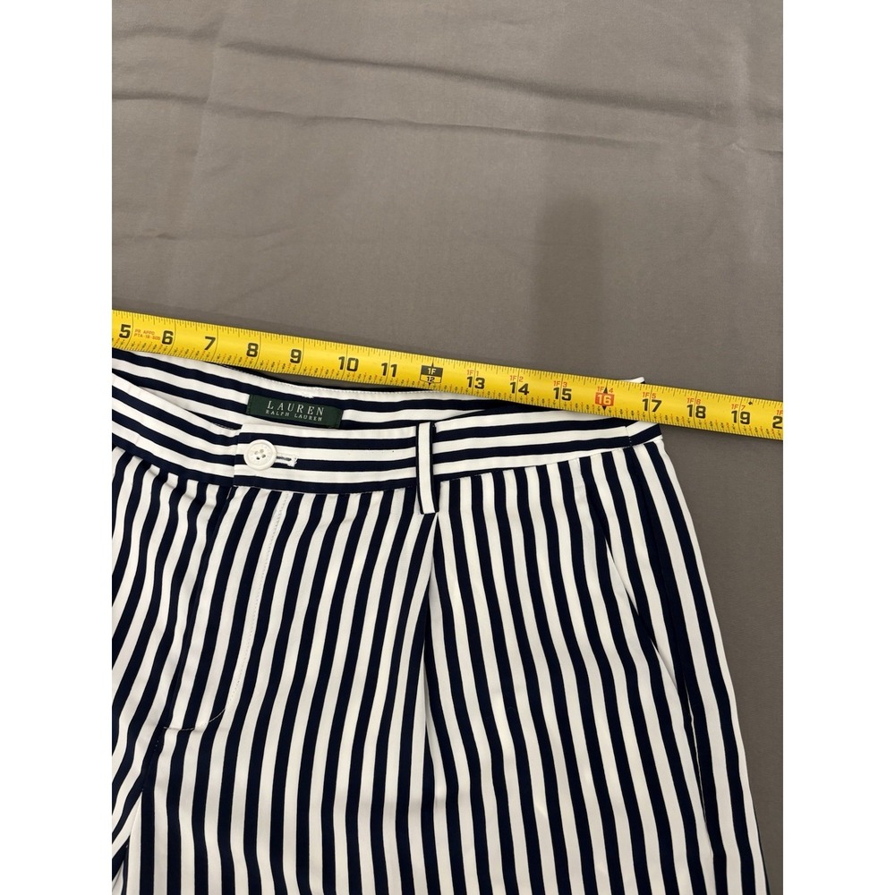 Lauren Ralph Lauren Size 12W Shorts Blue/white Stripe Lined Zip Beachy - Picture 4 of 8
